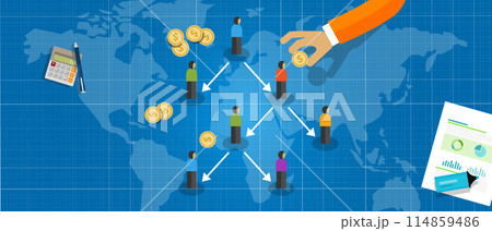 Ponzi scheme fraud type of Multi Level Marketing or MLM concept of business hierarchy pyramid of networked people Ponzi scheme fraud type of Multi Level Marketing or MLM concept of business hierarchy pyramid of networked people 114859486