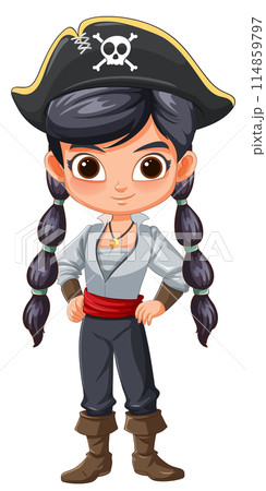Cute Cartoon Pirate Girl Vector Illustration Cute Cartoon Pirate Girl Vector Illustration 114859797