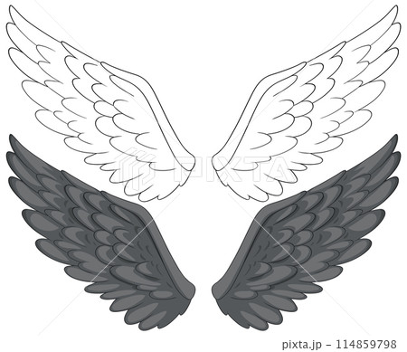 Angel and Demon Wings Vector Illustration Angel and Demon Wings Vector Illustration 114859798