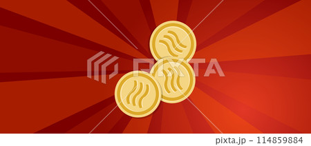 Libra blockchain revolution and global cryptocurrency blockchain business banner concept red shine gold coin Libra blockchain revolution and global cryptocurrency blockchain business banner concept red shine gold coin 114859884