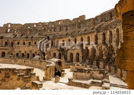 Amphitheater of El Jem in Djem, Tunisia 114859933