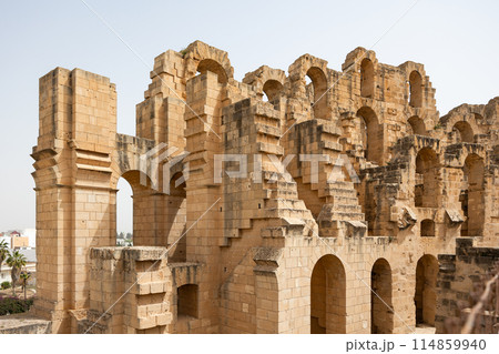 Amphitheater of El Jem in Djem, Tunisia 114859940
