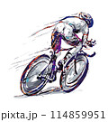 Drawing color art lines of road bicycle racing  114859951