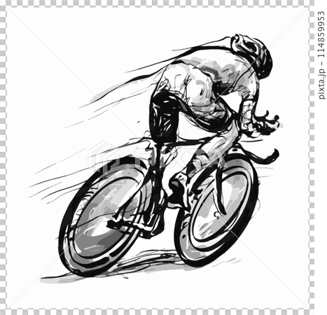 Drawing art lines of road bicycle racing  114859953