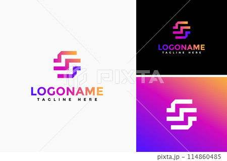 Letter F S technology logo. Sophisticated Initial F S logo design template 114860485
