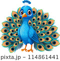Cartoon peacock isolated on white background 114861441