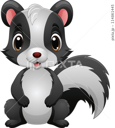 Cartoon cute happy little skunk Cartoon cute happy little skunk 114861445