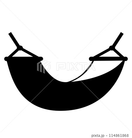Beach hammock icon. Relax hammock sign. hammock symbol. hammock glyph logo. flat style. Beach hammock icon. Relax hammock sign. hammock symbol. hammock glyph logo. flat style. 114861868
