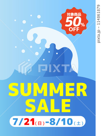 サマーセールのPOPベクターイラスト サマーセールのPOPベクターイラスト 114861879