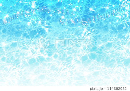 音符と煌めく水面の背景 音符と煌めく水面の背景 114862982