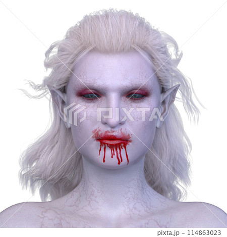 女性ヴァンパイアの顔クローズアップ 114863023