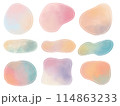 白枠入りカラフルな水彩風文字フレーム 114863233