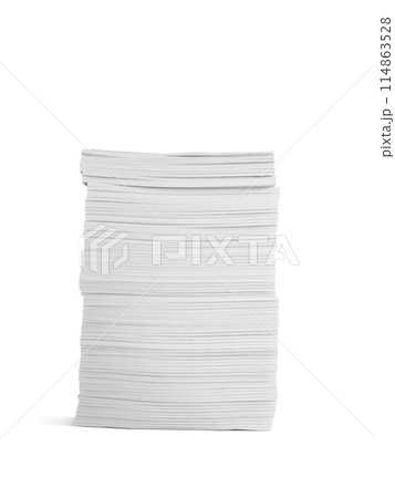 stack of papers isolated on a white background 114863528