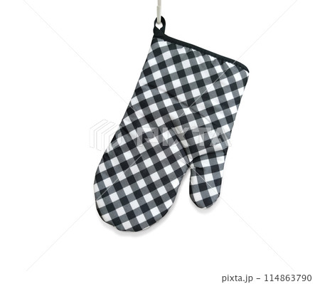 Heat Resistant Cooking Gloves Black White On White 114863790