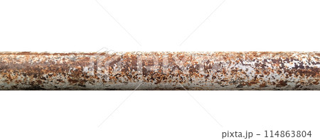 Photo of beautiful old rusted iron isolated on white background. 114863804