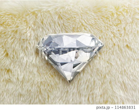 diamonds placed on faux fur background 114863831