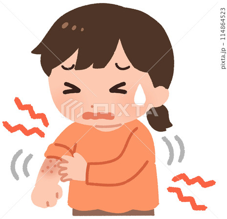 腕を掻く女の子 腕を掻く女の子 114864523