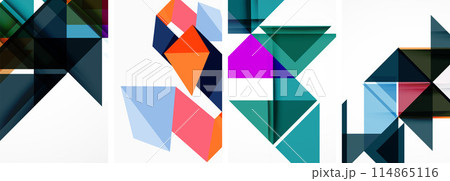 Triangle poster geometric background set 114865116