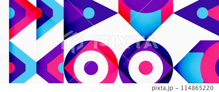 Colorful circle and triangle abstract background. Template for wallpaper, banner, presentation, background 114865220