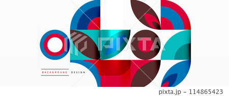 Circles and petals. Geometric beautiful abstract minimal template for Wallpaper, Banner, Background, Card, Book Illustration, landing page Circles and petals. Geometric beautiful abstract minimal template for Wallpaper, Banner, Background, Card, Book Illustration, landing page 114865423
