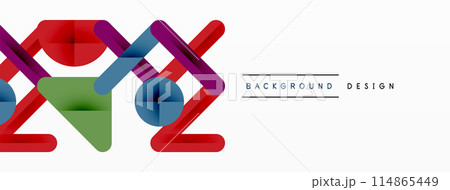 Colorful lines with shadows. Geometric background design. Vector Illustration For Wallpaper, Banner, Background, Card, Book Illustration, landing page 114865449