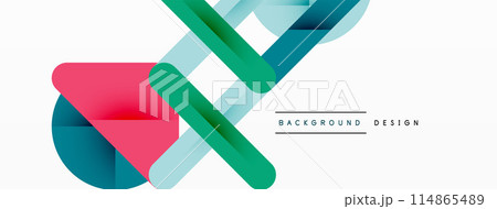 Colorful lines with shadows. Geometric background design. Vector Illustration For Wallpaper, Banner, Background, Card, Book Illustration, landing page 114865489