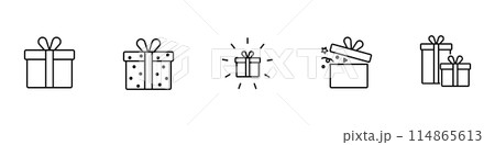 プレゼントのアイコンセット 114865613