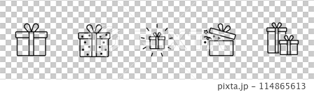 プレゼントのアイコンセット 114865613