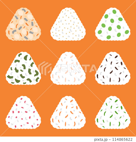 おむすびのイラストセット5 114865622