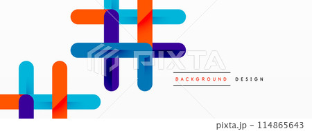 Colorful lines with shadows. Geometric background design. Vector Illustration For Wallpaper, Banner, Background, Card, Book Illustration, landing page 114865643