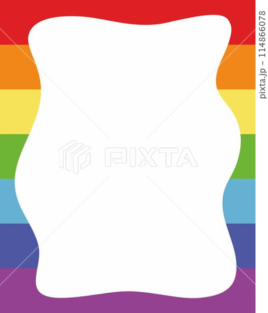 Rainbow color lines and white frame background vector,copy space,banner and wallpaper,LGBTQ flag Pride month symbol of lesbian Gay Bisexual Transgender. Vertical frame. 114866078