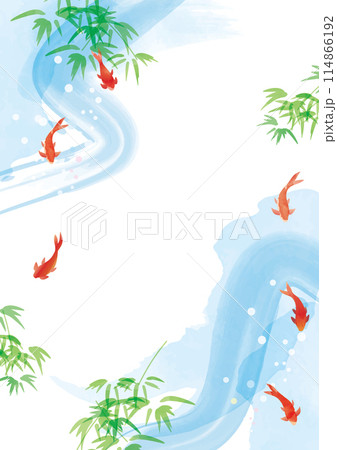 爽やかな水彩風金魚 夏 水 爽やかな水彩風金魚 夏 水 114866192
