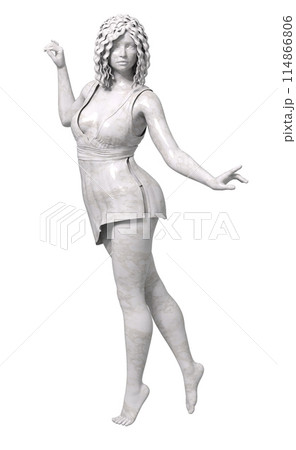 3D White marble girl 114866806