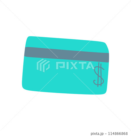 Vector Flat Credit card icon. Design Cartoon illustration concept for web banner, mobile application. Contactless payments Concept graphic Art isolated on White background. Hand drawn Blue Shopping Vector Flat Credit card icon. Design Cartoon illustration concept for web banner, mobile application. Contactless payments Concept graphic Art isolated on White background. Hand drawn Blue Shopping 114866868