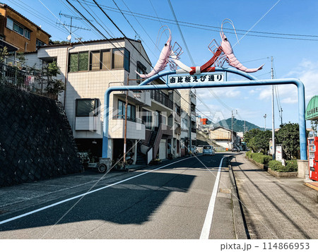 静岡件静岡市清水区静岡にある由比桜えび通りのアーチ看板 114866953