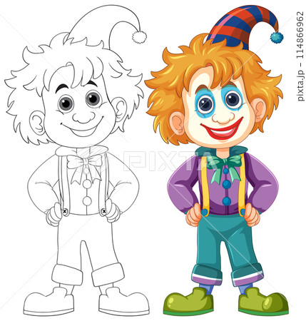 Colorful Clown Vector Illustration Colorful Clown Vector Illustration 114866962