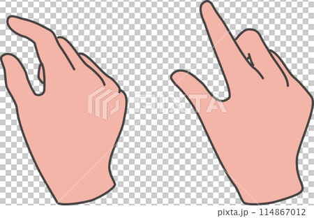 手指捏合和捏合的彩色插圖 114867012