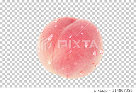 桃のイラスト リアル 白バック 114867359