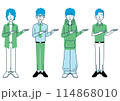 いろいろな髪型・服装をした男性のイラスト 114868010