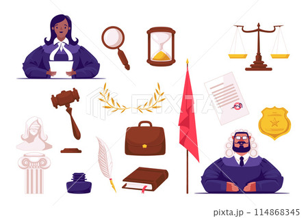 Justice elementsin flat design 114868345