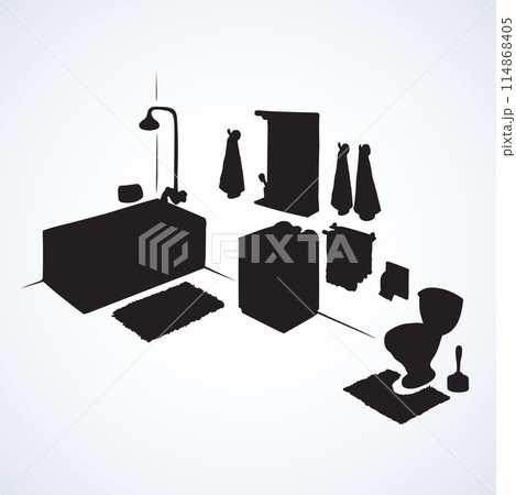 Rest room. Vector drawing objects 114868405