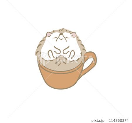 マグカップの中で眠るハリネズミのイラスト 114868874