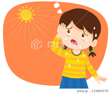 girl thirsty from heat of the summer sun girl thirsty from heat of the summer sun 114869179