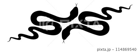 Black silhouette of two coiled snakes isolated on a transparent background. Symbol of Chinese New Year 2025. Vector illustration Black silhouette of two coiled snakes isolated on a transparent background. Symbol of Chinese New Year 2025. Vector illustration 114869540