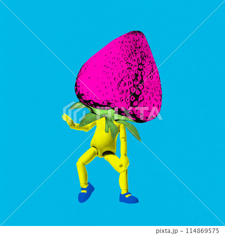 Contemporary art collage. Surreal artwork in vibrant trendy colors. Contemporary art collage. Surreal artwork in vibrant trendy colors. 114869575