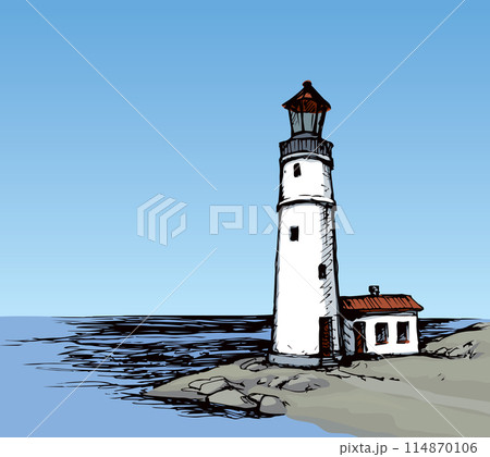 Lighthouse. Vector drawing 114870106