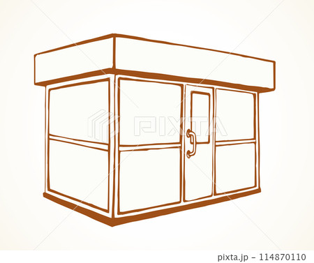 Shop stall. Vector drawing icon Shop stall. Vector drawing icon 114870110