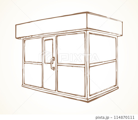 Shop stall. Vector drawing 114870111