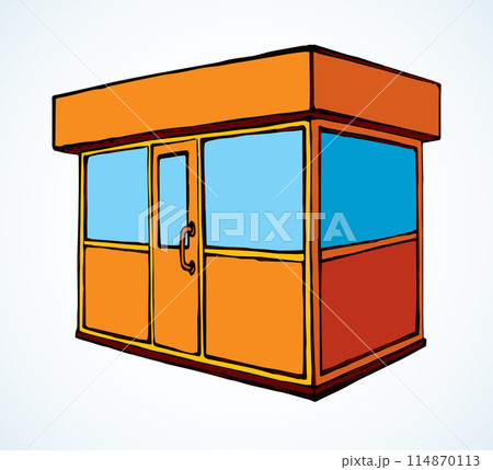 Shop stall. Vector drawing 114870113