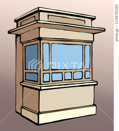 Shop stall. Vector drawing kiosk Shop stall. Vector drawing kiosk 114870160